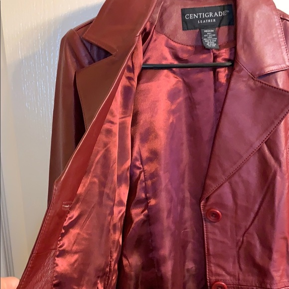 Red Leather Coat - Picture 5 of 6